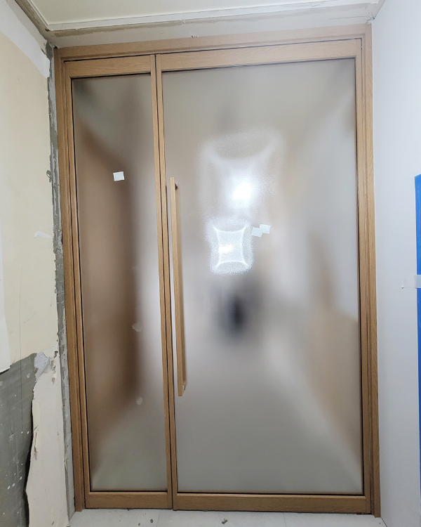 노원 월계신도브래뉴 아파트 현관 180도 비대칭 여닫이 중문 시공